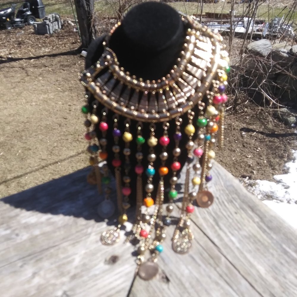Boho Bollywood Festival Gypsy Hippie  Coachella Tribal Statement Necklace - Picture 4 of 16
